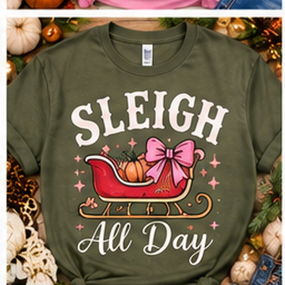Sleigh All Day Gildan Graphic Tee